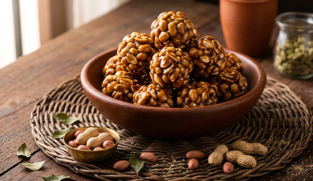 Ground Nut Balls made using Organic Ingredients